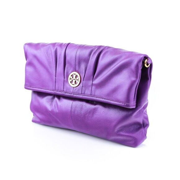COPY - NWT Tory Burch Oversized Clutch Foldover Crossbody Bag Jewel Purple - Picture 7 of 11